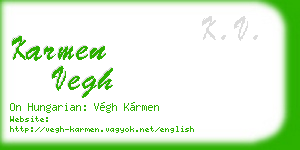 karmen vegh business card