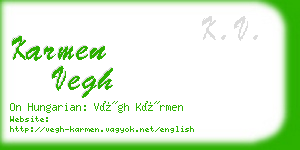 karmen vegh business card